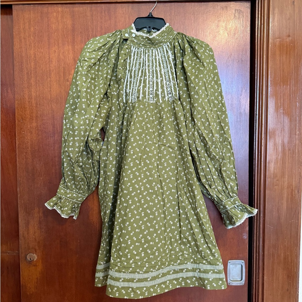 Doen Green Floral Mini Dress
